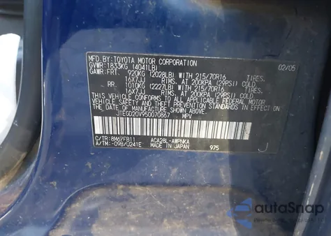 2005 Toyota Rav4 из США, поврежденный, VIN JTEGD20V950070867